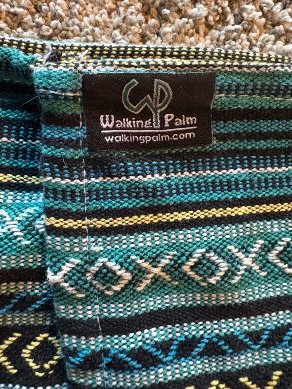 Woven Teal Patterned Dog Sling / Carrier - Picture 4 of 7